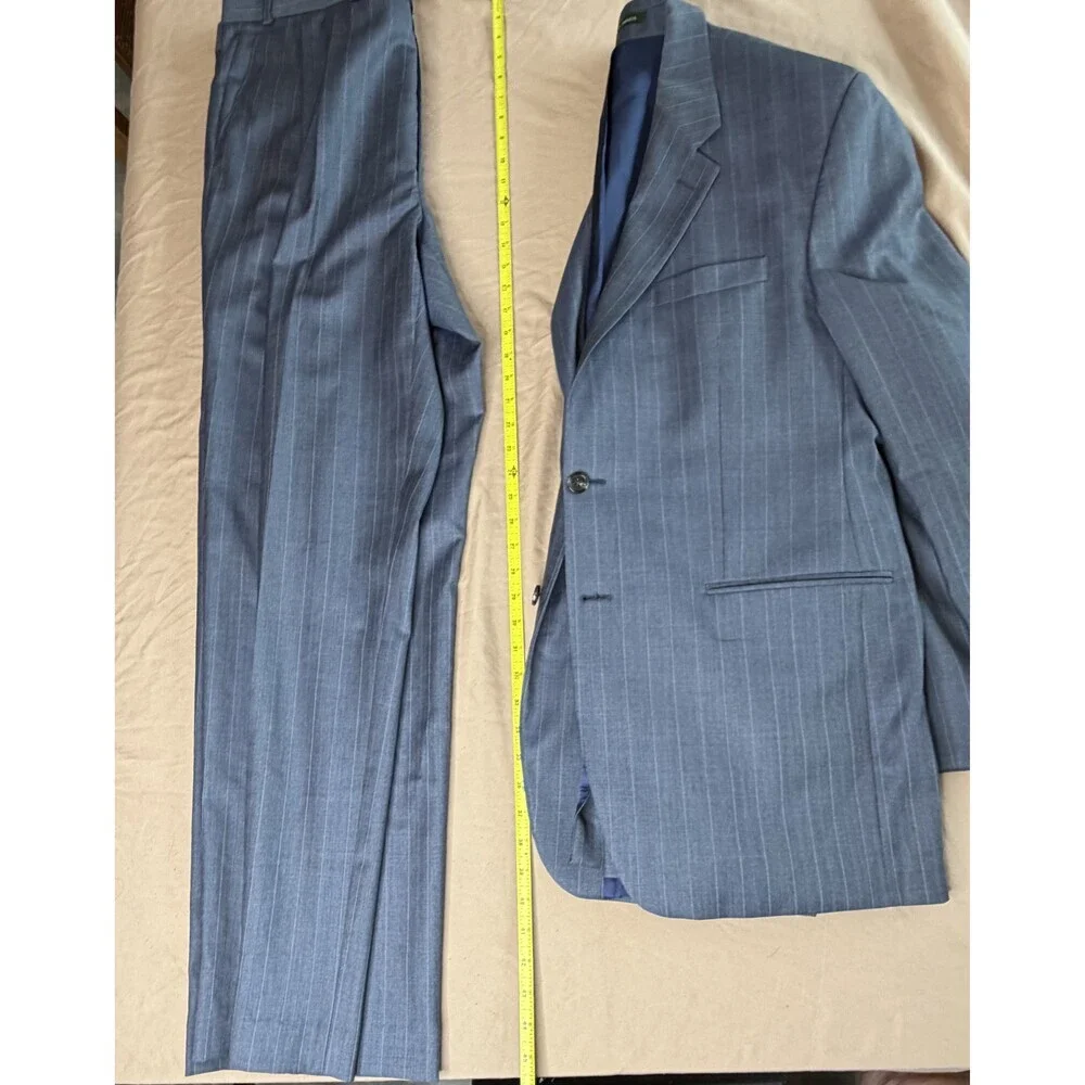 Vintage Ralph Lauren Gray Pinstripe Wool 2-Piece Suit Men's 42L